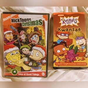 Vintage Nickelodeon NickToons Christmas NEW DVD 2003 & Rugrats Kwanzaa VHS 2001